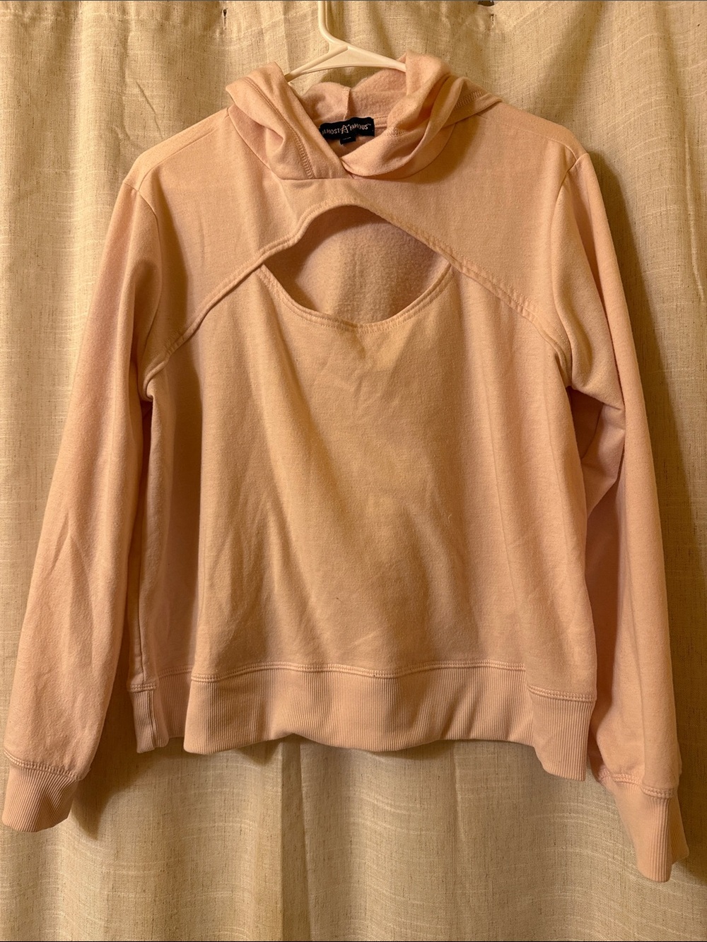 Almost Famous Light Pink Cutout Hoodie